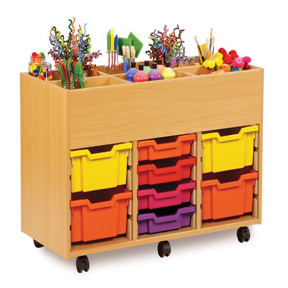 6 Bay Kinderbox Art Storage Unit w1022xd453xh600mm Beech | Creative Activity