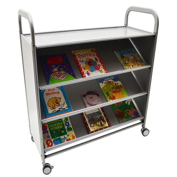 CalStor Library Unit c/w 3 tilted shelves - Silver frame | Creative Activity
