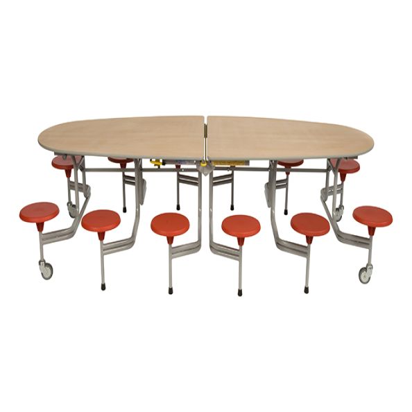 Folding Oval Table With 12 Stools - H690mm | Creative Activity