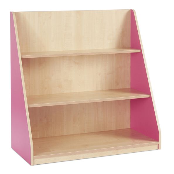 Single sided library unit with 2 fixed shelves - Pink | Creative Activity