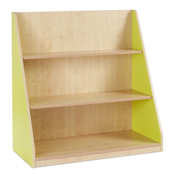 Single sided library unit with 2 fixed shelves - Lime | Creative Activity