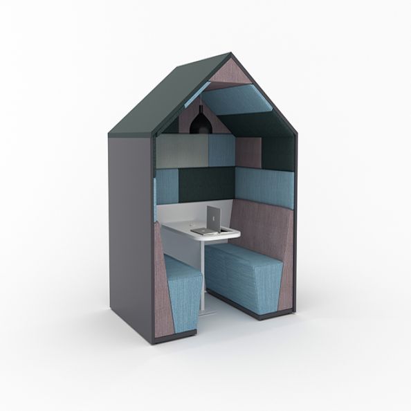 Confer 4 Seater Booth Pitched Roof | Creative Activity