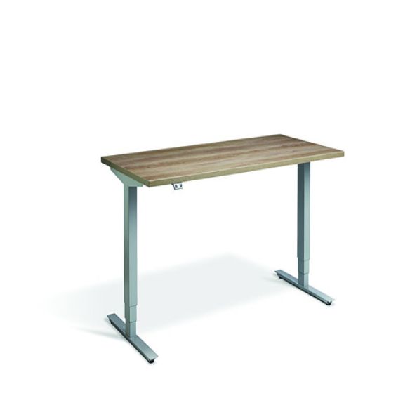 Vermont Rectangle Height Adjustable Desk Silver Frame 1200 x 800mm | Creative Activity
