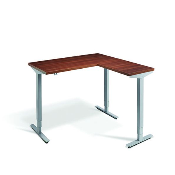 Vermont Corner height Adjustable Desk Silver Frame 1800 x 1600mm | Creative Activity