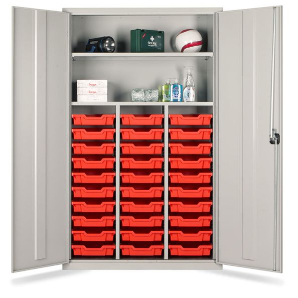 Teacher Cupboard 30 Shallow Tray Red | Creative Activity