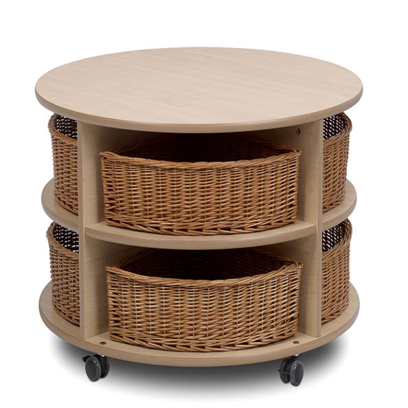 Low Level Circular Storage Unit with 8 Curved Baskets | Creative Activity