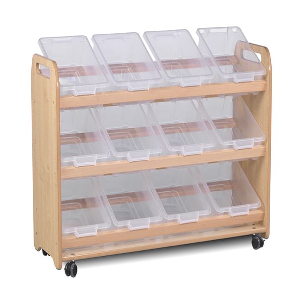 Tilt Tote Storage with 12 Clear Tubs | Creative Activity