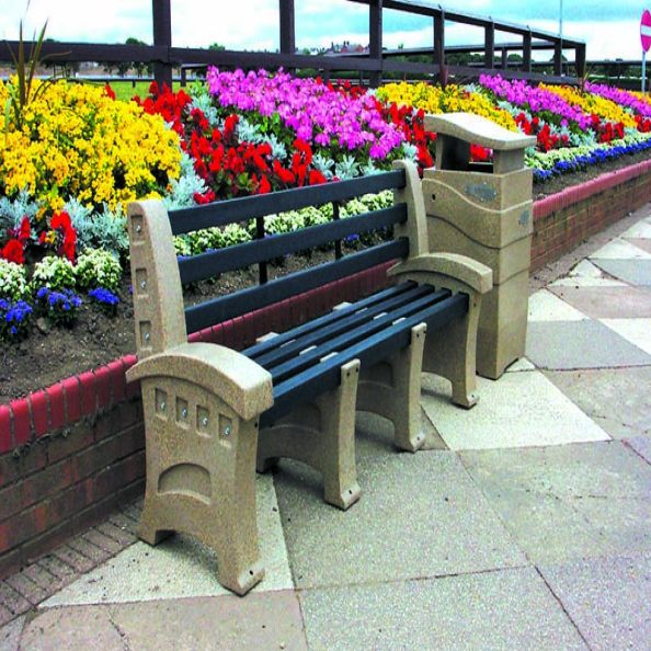 Stone Effect Premier Seat (With Back) 4 Seater | Creative Activity