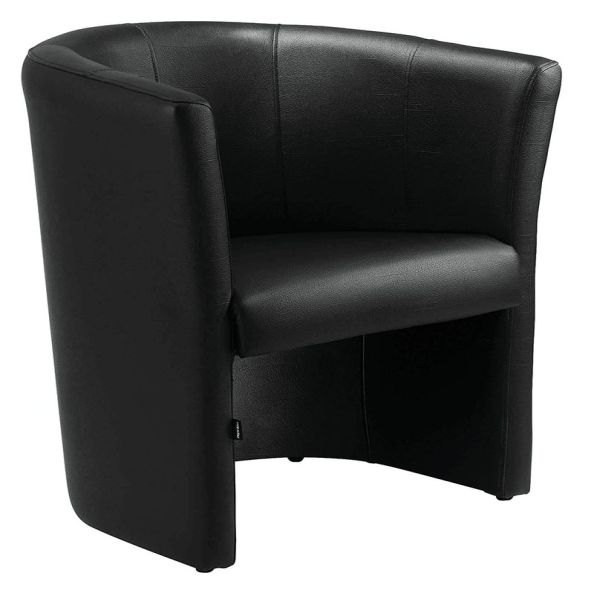Retro Leather Tub Chair Black | Creative Activity