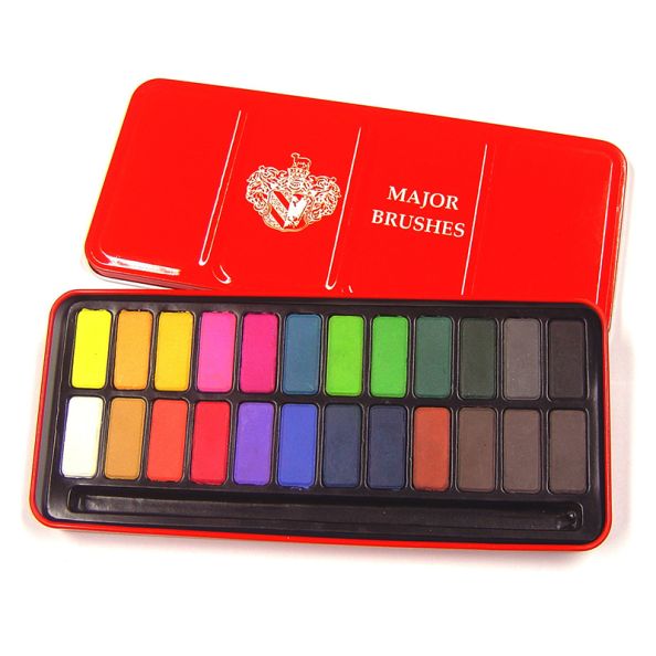 Watercolour Paint Tins 24 colour blocks